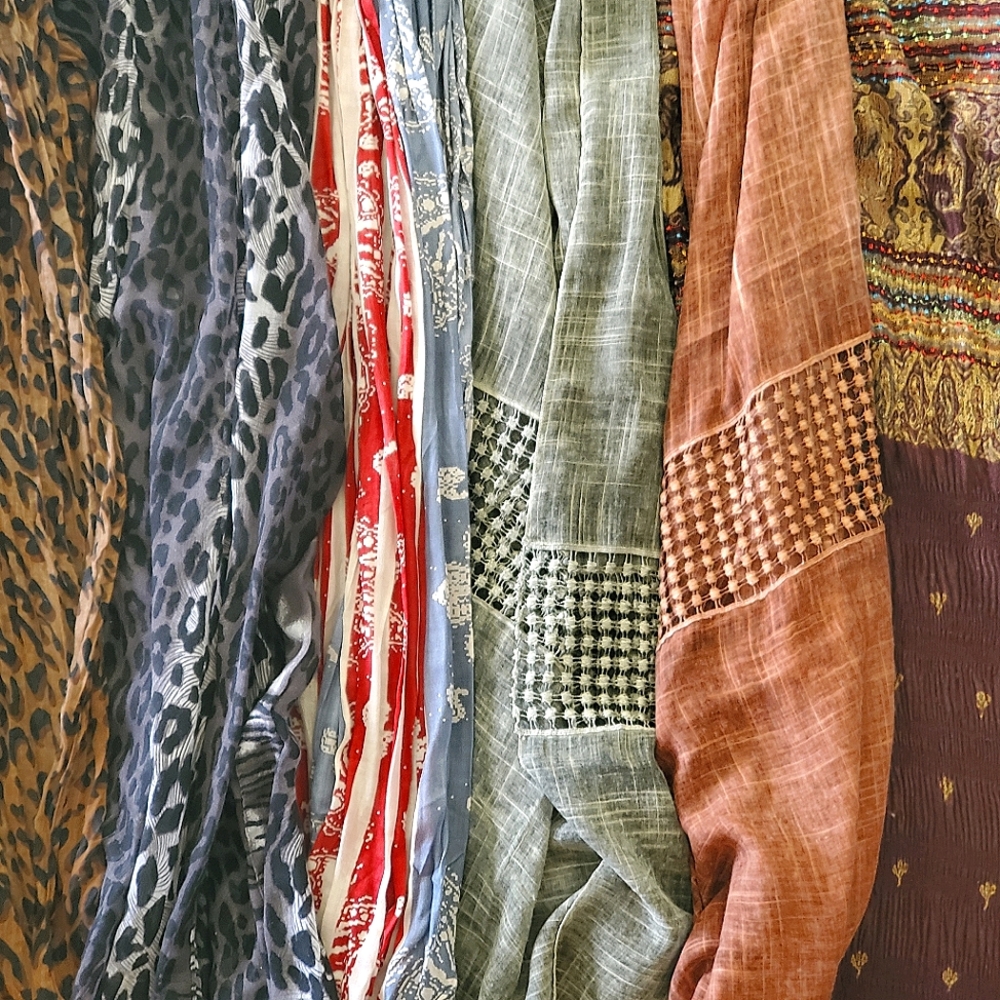 Lot of scarves